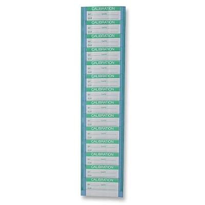 Image of Label, Calibration, Pk350, Label Colour Green on White, Height 16mm, Legend Calibrated (By, Date, Due), Material Metallised Polyester, Type Identification, Width 38mm, Pa