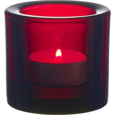 Image of Iittala 1014352 Kivi Tealight Holder, 6 cm, Cranberry by