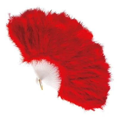 Image of Feather Fan Red Accessory for Fancy Dress