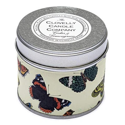 Image of Clovelly Soap Co Handmade Natural Scented Cedarwood &amp; Lemongrass Aromatherapy Soy Wax Vegan Tin Candle