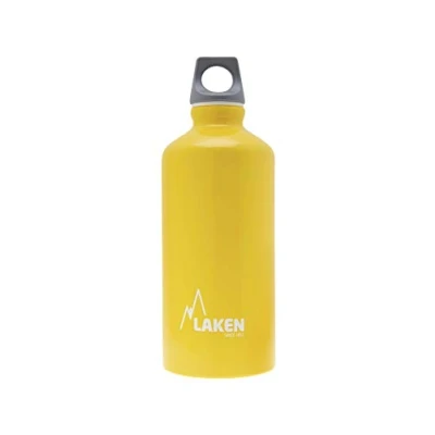 Image of LAKEN Futura Water Bottle with Narrow Mouth, Single Wall Lightweight Aluminum BPA Free, Leak Proof Screw Cap, 0.6L, Yellow