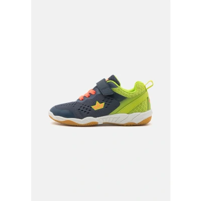 Image of LICO KEY VS Hallenschuh Unisex Trainers for kids, Size: 5, Navy/lemon/orange Textile/synthetics