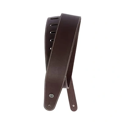 Image of D&#039;Addario Accessories Leather Guitar Strap Electric Strap, Acoustic &amp; Bass Classic Brown