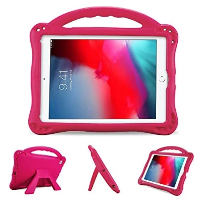 Image of ProCase Kids Case for iPad 9.7 2018 2017 (6th 5th Gen) / Pro Air 2 1, Ultra Shockproof Lightweight Rugged Cover Protective with Handle Kickstand Magenta