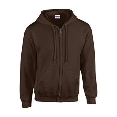 Image of Gildan Heavy Blend Adult Full Zip Hooded Sweatshirt, Dark Chocolate, L