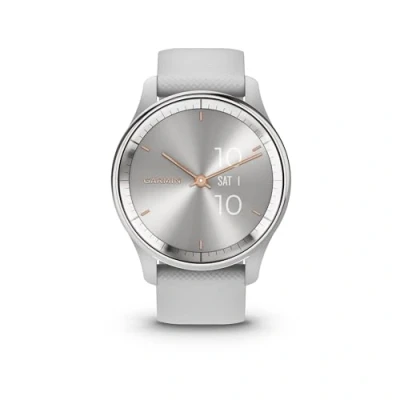 Image of Garmin vívomove Trend, Stylish Hybrid Smartwatch with Health and Fitness functions, Dynamic Watch Hands, Touchscreen Display up to 5 days battery life, Mist Grey