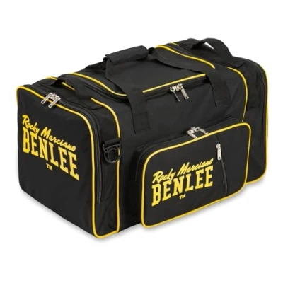 Image of Benlee Rocky Marciano Men&#039;s Classic Sports Bag Locker 5 Pockets with Shoulder Strap 199153 1561 XL, Black/Yellow, 90 cm