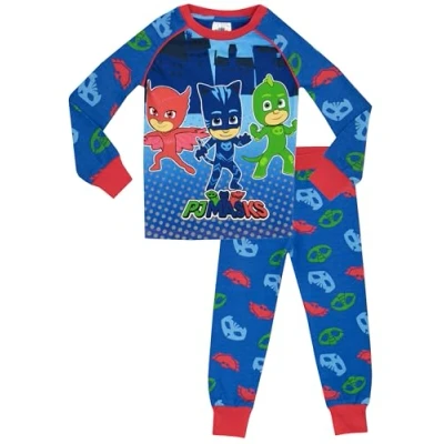 Image of PJ MASKS Boys Pyjamas Snuggle Fit Age, 6 7 Years, Multicoloured