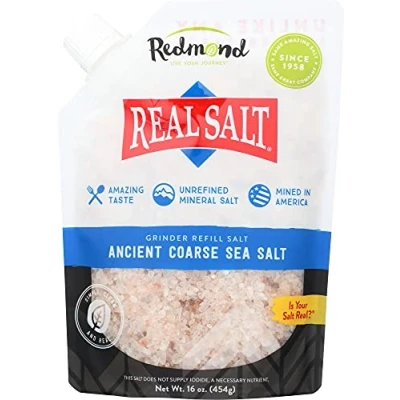 Image of Redmond Real Sea Salt Natural Unrefined Organic Gluten Free Coarse, 16 Ounce Pouch (1 Pack)