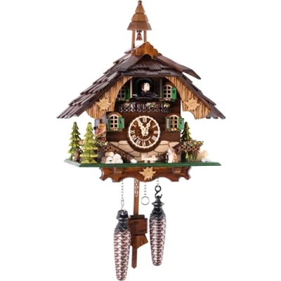 Image of Cuckoo Palace Clock Quartz movement Chalet Style 32cm