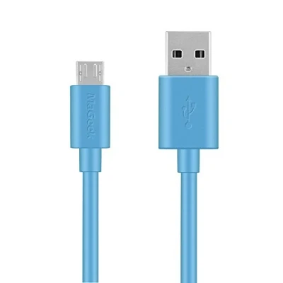 Image of MaGeek® 6ft / 1.8m Premium Extra Long Micro USB to Cable High Speed 2.0 A Male B for Samsung, HTC, Sony, Motorola, LG, Google, Nokia and More (Blue)