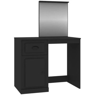 Image of vidaXL Dressing Table with Mirror Black 90x50x132.5 cm Engineered Wood
