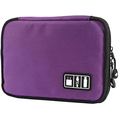 Image of SJH Cable Organiser Pouch, Electronics Accessory Organizer Bag, Universal Travel Gadget Bag for Charger, Power Bank, Cable, USB Drive, Hard Drive