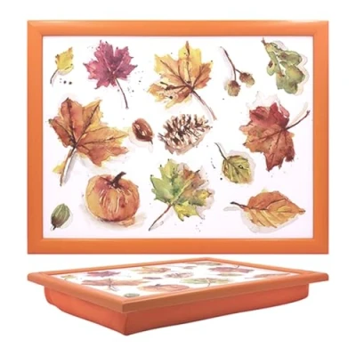 Image of Cushioned Lap Tray Autumn Leaves Design