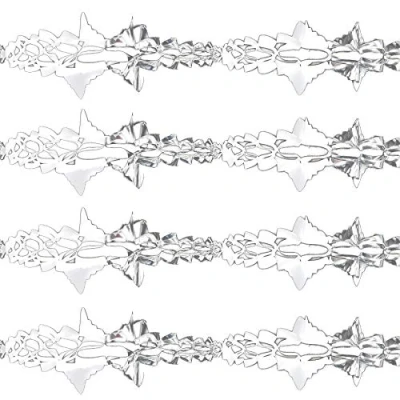 Image of Widdle Wonderland Silver/White Christmas 2 Tone Foil Ceiling Decorations Set 4 15cm x 2.7M Garlands