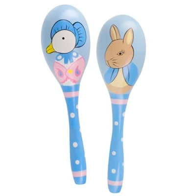 Image of Orange Tree Toys Peter Rabbit Maraca Set Wooden Toy