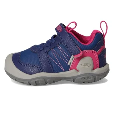 Image of Keen Unisex Kids Knotch Peak Sneaker, Blue Depths Pink Peacock, 13 UK