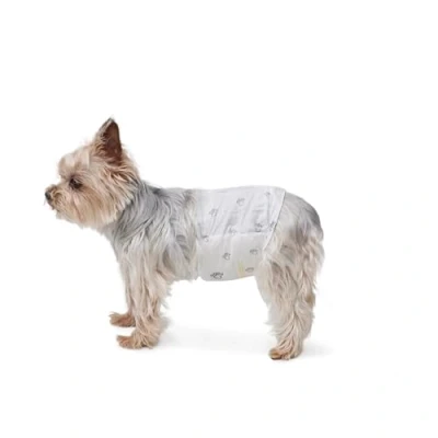 Image of Amazon Basics Male Dog Wrap, Disposable Diapers, X Small, Pack of 30, White