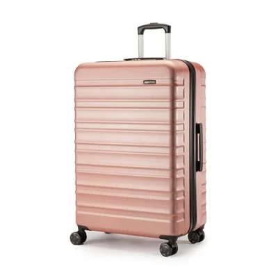 Image of Amazon Basics Hardside Large Suitcase, ABS Hardshell Expandable Lightweight Suitcase with 4 Spinner Wheels, 78 cm, Rose Gold