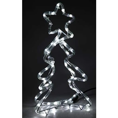Image of Christmas Concepts® 48cm (19 inch) Sparkling White LED 3D Tree Rope Light Indoor/Outdoor Decorations