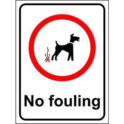 Image of No Fouling dog safety sign Self adhesive sticker 200mm x 150mm