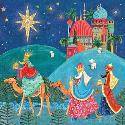Image of Museums &amp; Galleries Pack of 5 Artistic Christmas Cards &#039;We Three Kings&#039; 1 Attractive Design