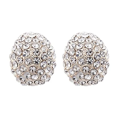 Image of Clip On Earrings Gold Plated Stud With Rhinestone Crystals Harley