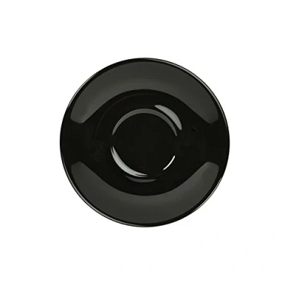 Image of Genware NEV 182115BK Royal Saucer, 16 cm, Black (Pack of 6)