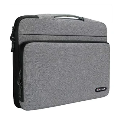 Image of iCozzier 15 15.6 Inch Large Capacity Side Pocket Laptop Sleeve Case Protective Storage Bag for 15&quot; MacBook Air/MacBook Pro/Notebook Grey