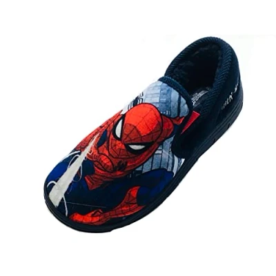 Image of Marvel Boys Spiderman Slippers, Navy, Size 8 2 (UK child 8, numeric_8)