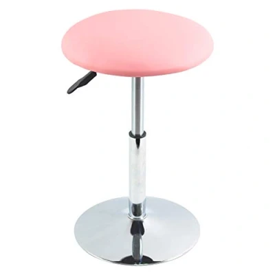 Image of FURWOO PU Leather Square Cutting Stool Height Adjustable Swivel Workshop Barber Shop Beauty Spa Drafting Tattoo Work Short Task Chair Small(Pink)