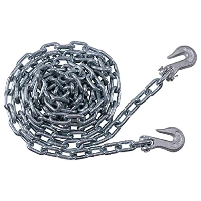 Image of Dapetz ® 14ft 4.2m Recovery Tow Towing Utility Chain With Storage Box &amp; 2 Clevis Hooks at Both Ends Ideal for Farmers, Truckers, and Contractors.