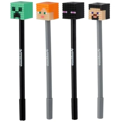 Image of Puckator Minecraft Fine Tip Pen Cute Cool Aesthetic Non Smudge Pens for School Office Writing Drawing Journaling Collage Essentials Stationary Set