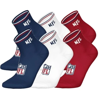 Image of NFL Unisex Shield 6pk Quarter Socks Sport (Pack of 6)