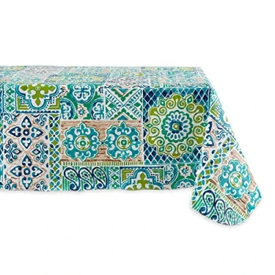 Image of DII Spanish Print Collection Vinyl Multipurpose Flannel Backed Rectangular Tablecloth 60 x 84 cm Tiles