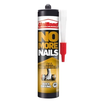 Image of UniBond No More Nails All Materials Quick Drying Construction Adhesive, Grab High Strength Adhesive Bonding, Required, White, 390 g Cartridge