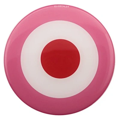 Image of Billet One 90mm Pink Red Target Mod 3D Decal Front or Side Domed sticker