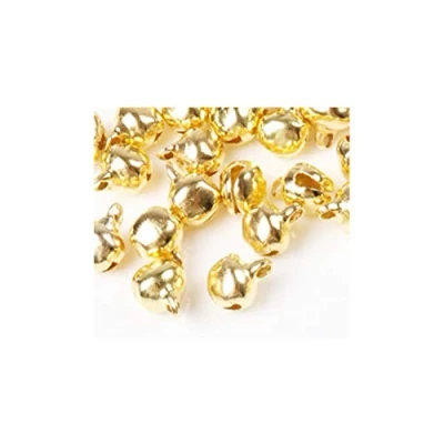 Image of First Steps 50 x 6mm GOLD Extra Small Tiny Metal Jingle Style Bells Cards Crafts Charms