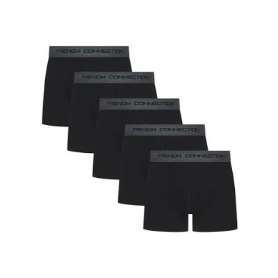Image of French Connection &#039;FC31&#039; Mens Multipack Boxer Shorts Cotton Stretch, 5 Pack, Soft and Breathable Underwear (Small)