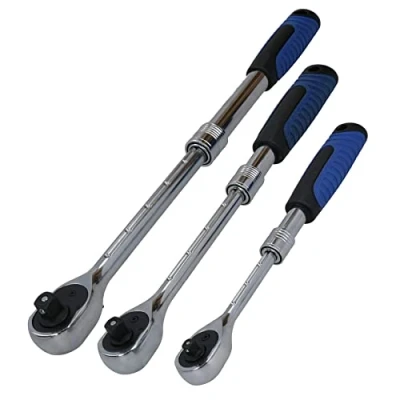 Image of AB Tools 1/4in 3/8in 1/2in Drive Telescopic Extendable Ratchet 72 Teeth Quick Release