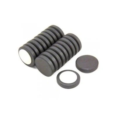 Image of Y10 Ferrite Magnet for Arts, Craft, Science and DIY with Adhesive Foam Pad 25mm dia x 5mm thick 0.6kg Pull Pack of 200