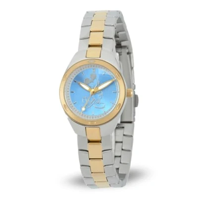 Image of Disney Women&#039;s W001907 Mickey Mouse Two Tone Stainless Steel Watch