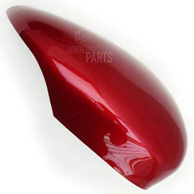 Image of UNDERGROUND PARTS Candy Red Wing Mirror Cover Cap Right Driver Side for Ford Fiesta mk7 2008 2017