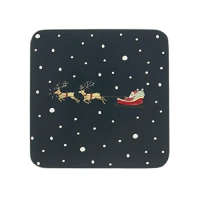 Image of Sophie Allport Home for Christmas Coasters (Set of 4) use on Coffee Table, Dining Table and Side Tables