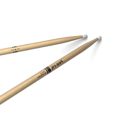Image of ProMark Drum Sticks Classic Forward 2B Drumsticks Set Oval Nylon Tip Hickory Consistent Weight and Pitch 1 Pair