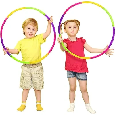 Image of RAYM STORESS Kids Hula Hoop (8Pcs) Detachable, Adjustable Plastic Hoola Hoops Ring Ideal for Dancing, Playing Sports, Games, Swimming &amp; Pet Training Weight Loss Fitness Equipment