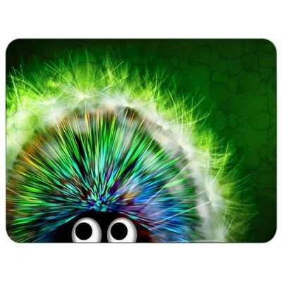 Image of Silent Monsters Mouse Mat Medium 36 x 25 cm / 14 10 inches, Pad Design: Green Hedgehog, Lasercut Edges, Mousemat for Office and Gaming, Mousepad Non Slip Rubber Base, Desk