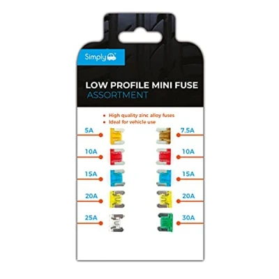 Image of Simply 10 pcs Low Profile Mini Fuse Assortement 5A, 7.5A, 10A, 15A, 20A, 25A, 30A