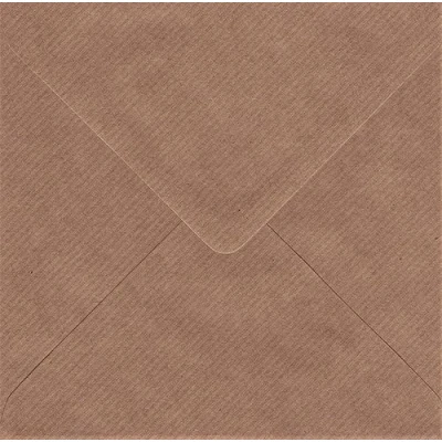 Image of 6&quot; x Brown Ribbed Kraft Envelopes 100 Pack 155mm Square
