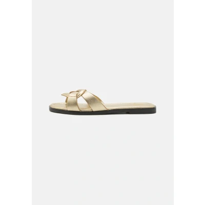 Image of Love Moschino Filled Heart Mules, Women&#039;s, Size: 5, Platino Calfskin